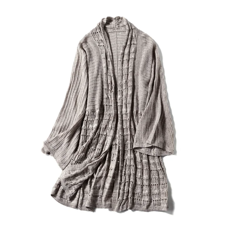 

Pure Linen Cardigam Feminino Hollow Women Knitwear Sping Summer