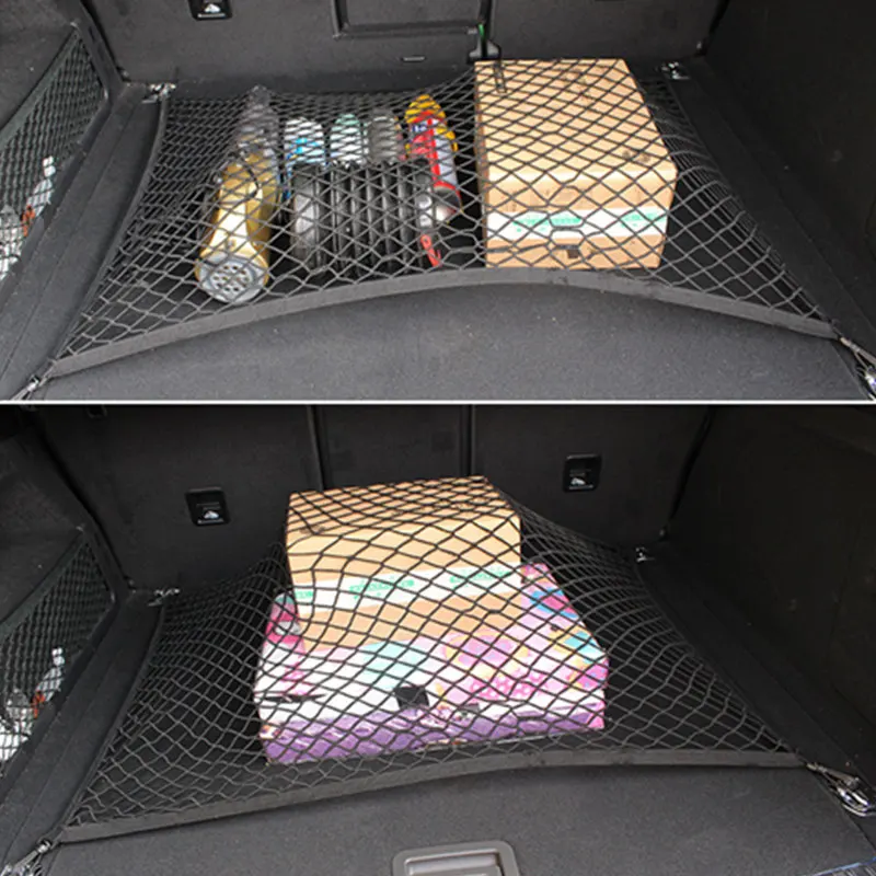 ALWAYSME 80x60 см высокий эластичный Автомобильный багажник Органайзер сетчатая сетка для хранения Автомобильный багажник гамак для BMW& BENZ& Audi& Toyota& другой автомобиль