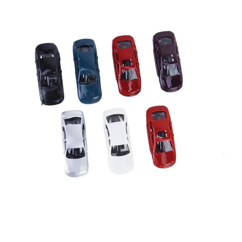 

1/150 50 Pcs Model Cars Painted Building Train Layout Scale Miniature Set Kids Pretend Play Toys Dollhouse Micro Landscape Decor