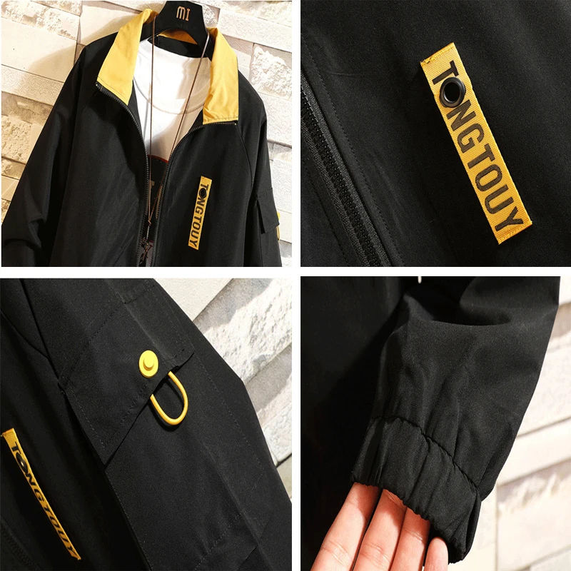 DIMUSI Mens Jackets Male Casual Zipper Baseball Coats Bomber Jackets Mens Fashion Anorak Hip Hop Streetwear Jackets Clothing 3XL