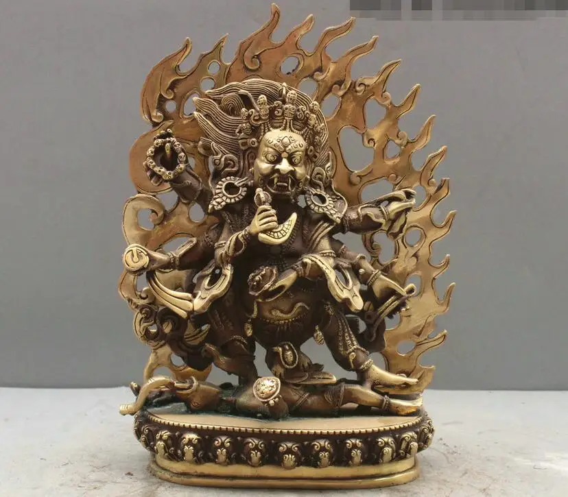11 дюймов китайская тибетская фотобронзовая статуя Yamantaka | Дом и сад
