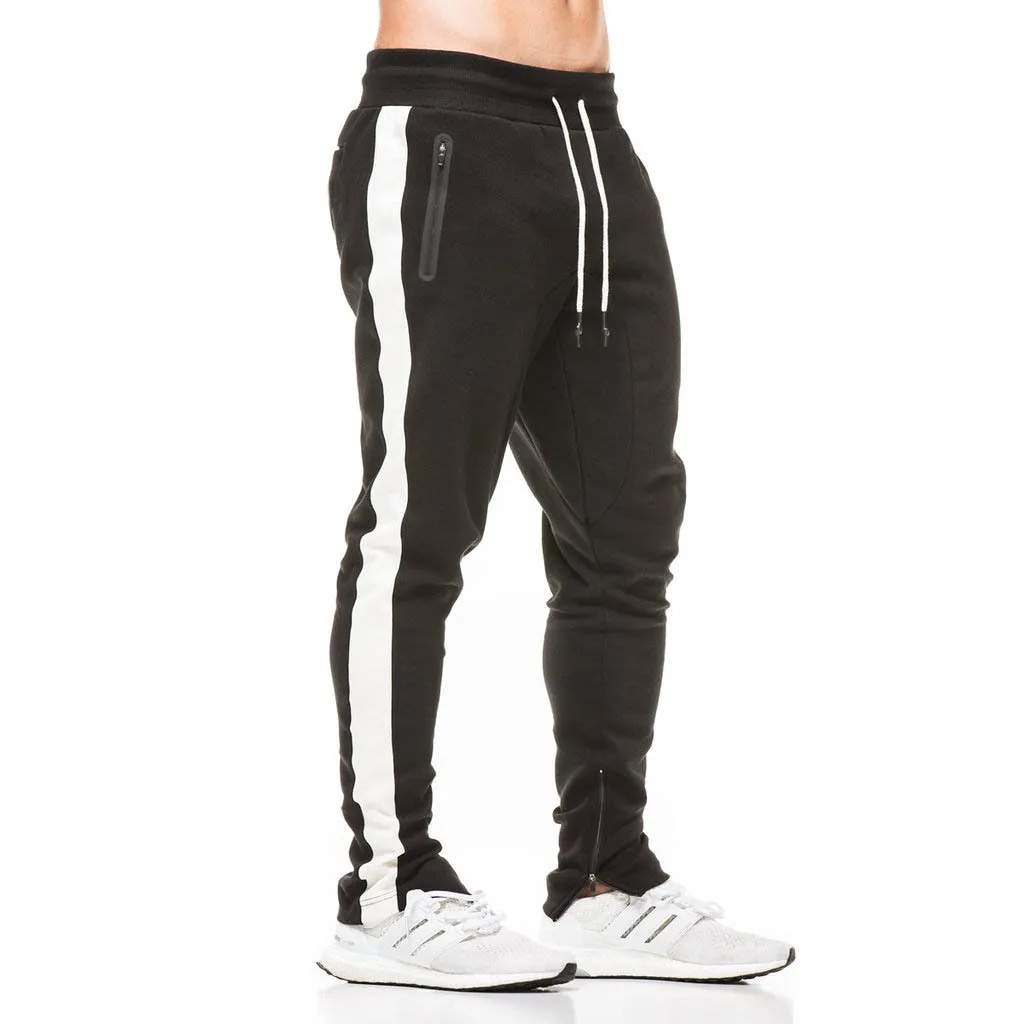 

2019 Sport Pants Men Autumn Trousers Color Matching Jogging Outdoor Sweatpants Running Training Fitness Pant Clothing Gym Pants