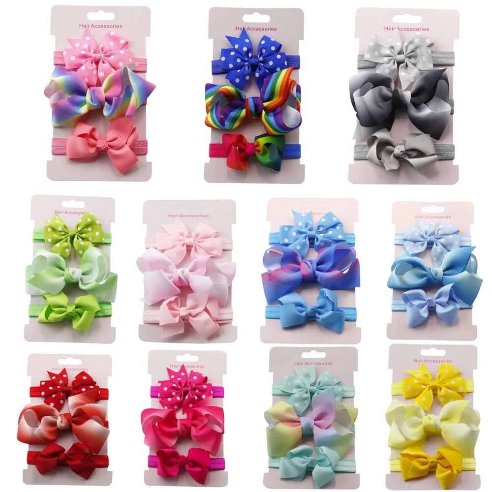 

3Pcs Set Baby Girl Elastic Hairband Children Hair Wear For Kids Head Band Flower Headband Baby DIY Headwear Hair Accessories