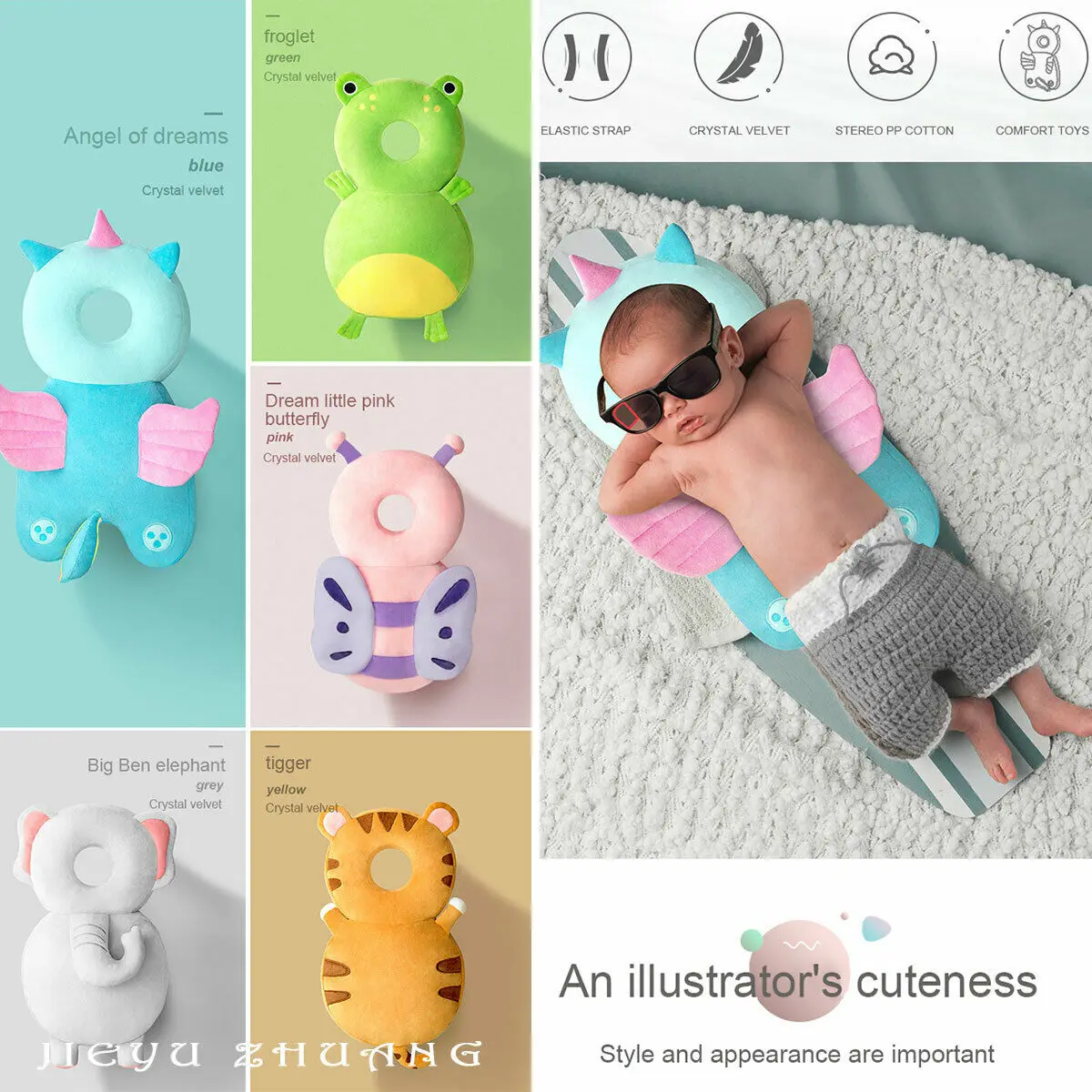 

Toddler Baby Kids Infant Learning Walking Head Protect Cotton Pillow Cushion Pad