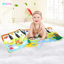 Коврик музыкальные детские игрушки 135x58 см музыкальный коврик ковёр с дизайном «пианино» и 8 животных голосовой инструмент тон Развивающие детские игрушки для детей/
