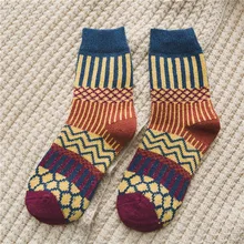 Теплые носки в богемном стиле; женские эластичные дышащие ботинки; Meia; зимние теплые удобные носки для отдыха