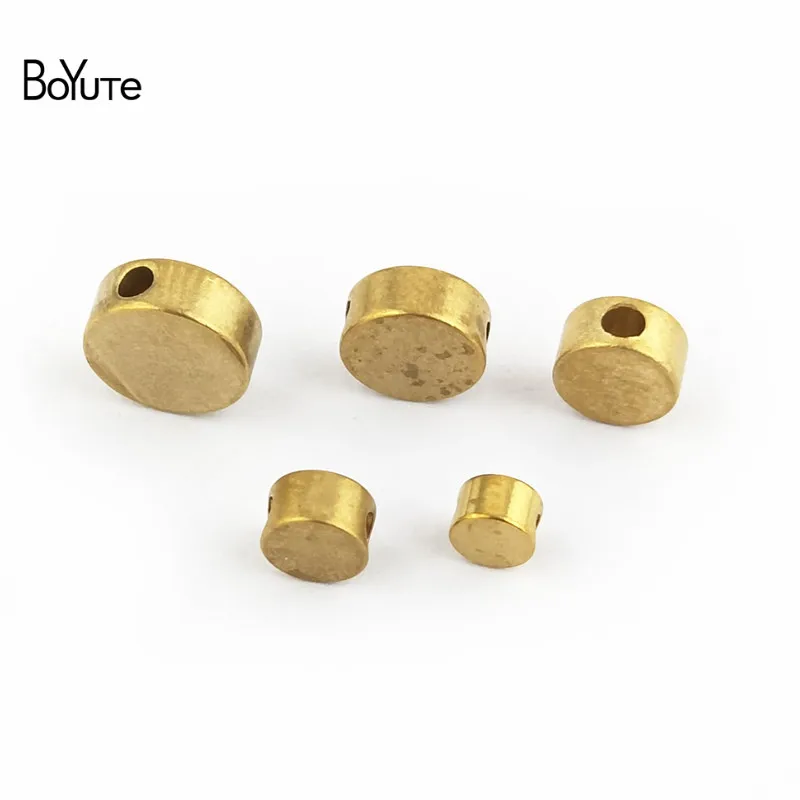 BoYuTe 100Pcs Round 4-5-6-7-8MM Metal Brass Beads Diy Hand Made Spacer Beads Jewelry Making (4)