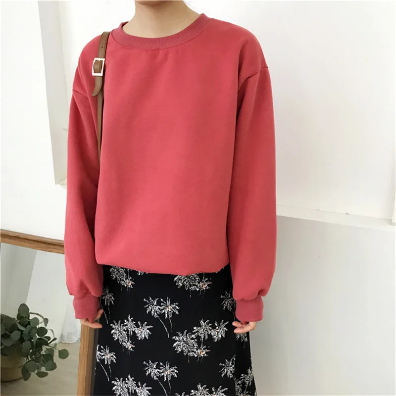  Sudaderas Mujer Spring Harajuku Solid Sweatshirt Women Long Sleeve Hoodie Loose Women Hoodies Sweat