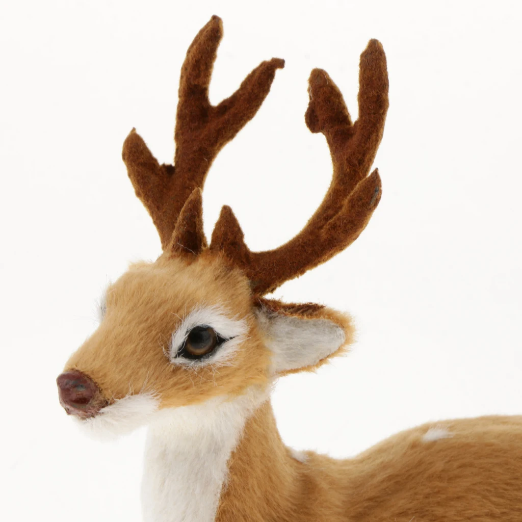 Christmas Lying Deer Model Reindeer Elk Doll Kids Children Toy Home Decorations