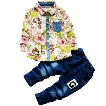 

autumn children shirts 2018 clothing sets sport suit baby boys clothes set infant +jeans pants boys set kids