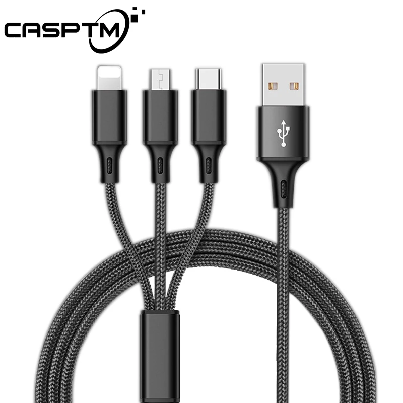 

USB Cable For iPhone X 8 7 6 Charging Charger 3 in 1 Micro USB Cable For Android USB Type c Type-c Mobile Phone Cables