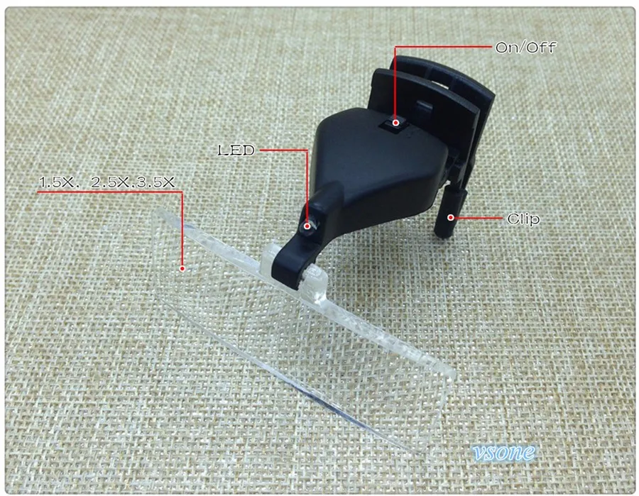 3 объектива клип на 1.5X 2.5X 3.5X 3D чтение светодиодный свет увеличительное стекло глаз Лупа часы Ремонт Oculos помощь руки пайки