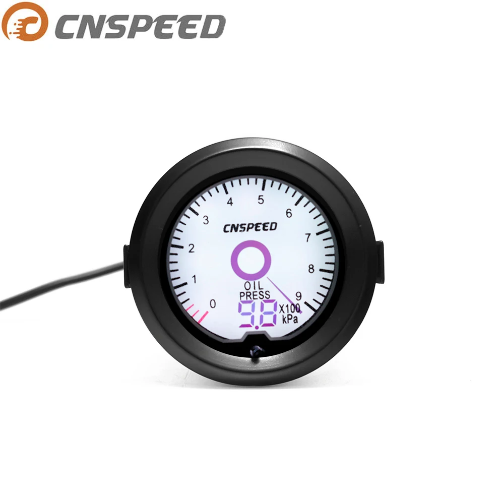 

2 inch / 52mm liquid crystal 7 color virtual pointer display oil pressure gauge with Oil Filter Sandwich Plate Adapter