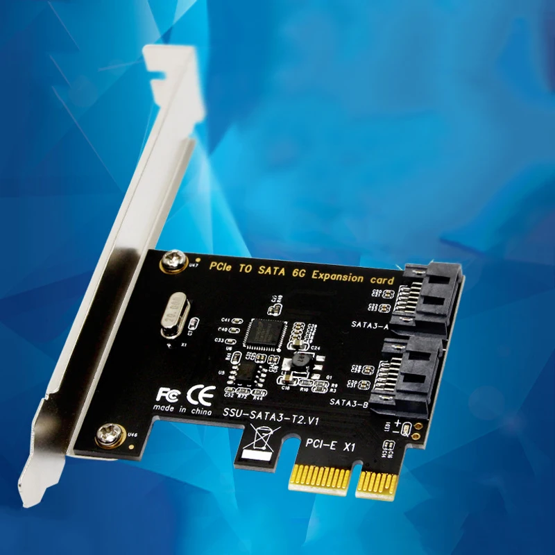 

2-Port PCIe PCI Express to SATA3.0 SATA III Expansion Controller Adapter Card