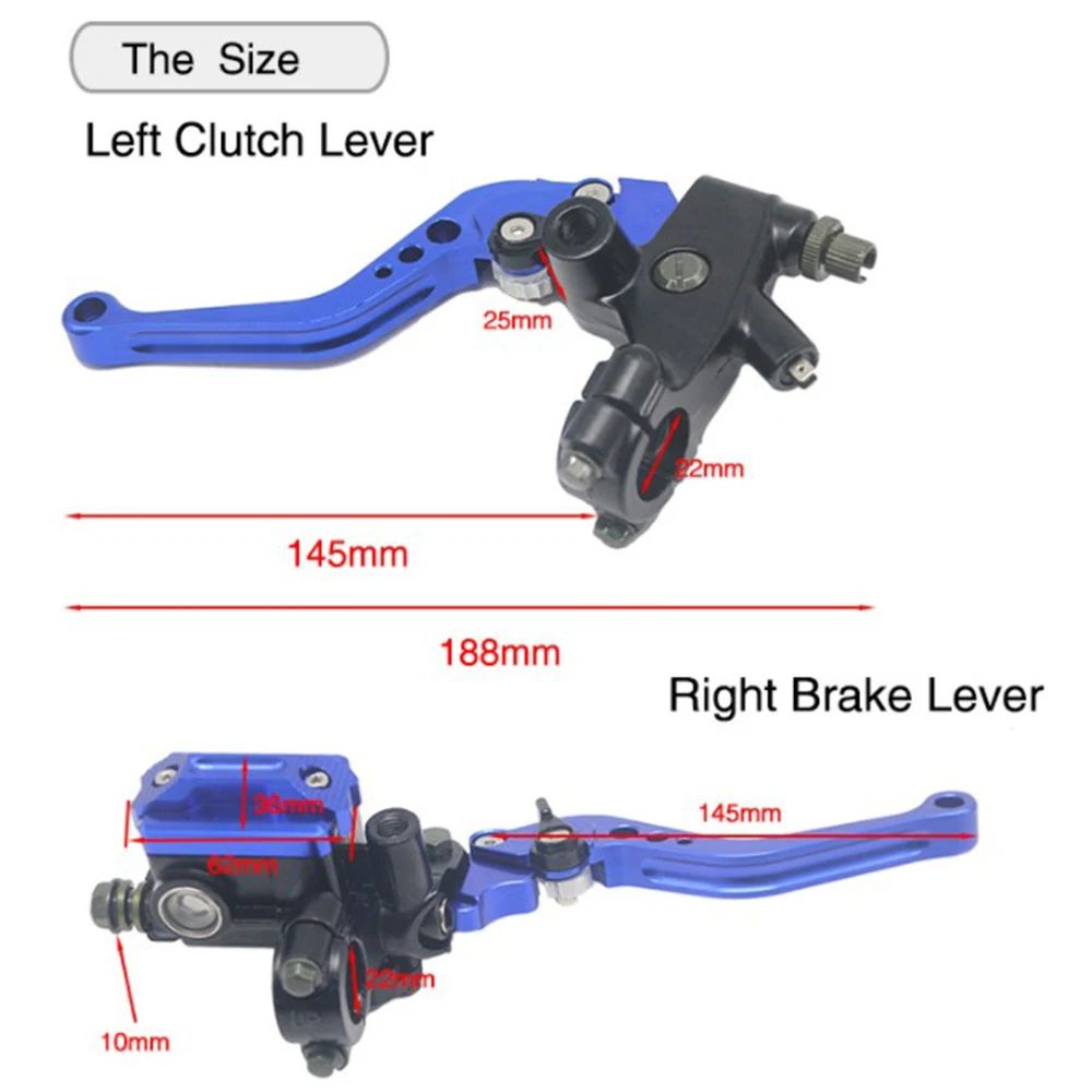 2X Мотоцикл 7/8 ''22 мм главный цилиндр тормозной муфты рычаг набор резервуар универсальная ручка тормоза мотоцикла Аксессуары для мотоцикла