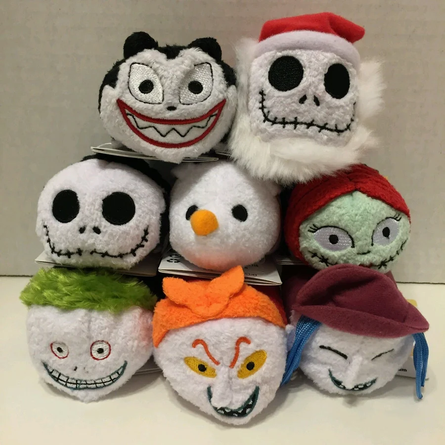 

8pcs/lot Tsum plush Nightmare Before Christmas Jack Skellington Sally Zero Dog Vampire Teddy Barrel Shock Lock Screen Cleaner