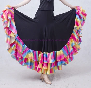 

NEW! ice silk ballroom dance skirt women colors dege long skirts belly dance competition skirt S-6XL free to make