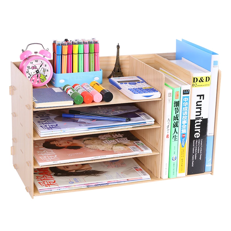 Wood File Holder Data Frame Storage Box Book Stand Office Supplies File