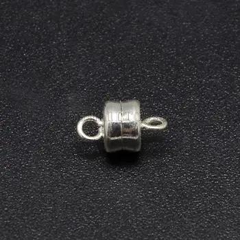 

Column Brass Magnetic Clasps, Lead Free & Nickel Free & Cadmium Free, Silver Color, 10x6mm, Hole: 1mm