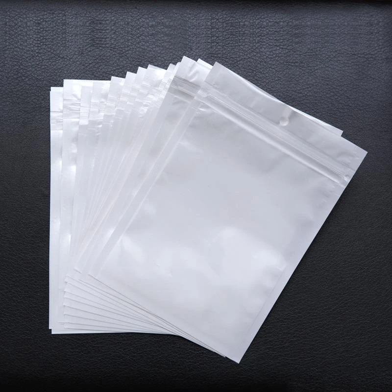 

5000pcs Best Quality Clear + white pearl Plastic Poly OPP packing zipper Zip lock Retail Packages Jewelry food PVC plastic bag