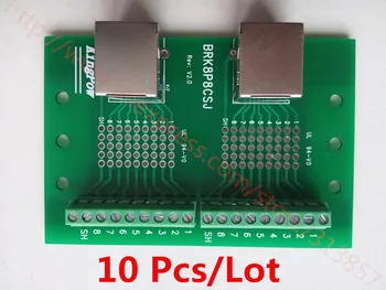 

10 Pcs Free shipping high-quality dual-port RJ45 adapter terminal BRK8P8CSJ gilt head For communications network adapter