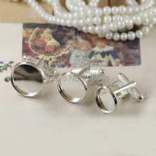 Пустые мужские запонки Whorl настройки с Круглый безель основы для кабошонов французские запонки Запонки DIY Результаты посеребренные