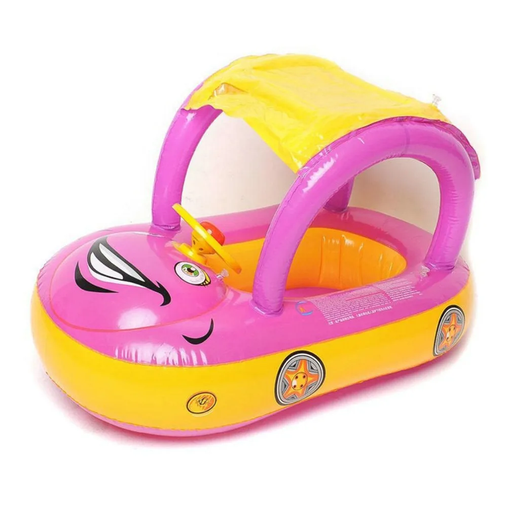 

Summer Baby Cartoon Float Seat Car Boat Swimming Inflatable Toy Children Kids Rubber Safety Swimtrainer Pool Accessories 3 Color
