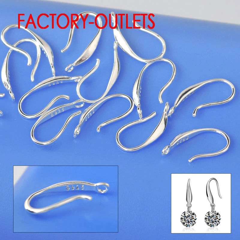 50 шт. модные ювелирные изделия из натуральной 925 пробы серебряные серьги для женщин гладкие крючки для дизайна своими руками