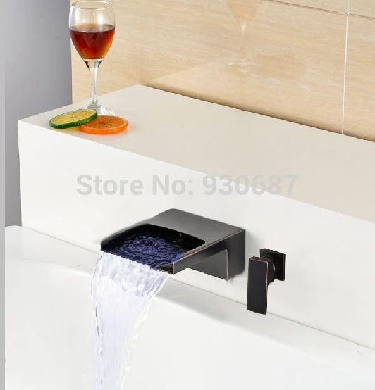 

Oil Rubbed Bronze Waterfall Led Basin Faucet Single Lever Mixer Tap