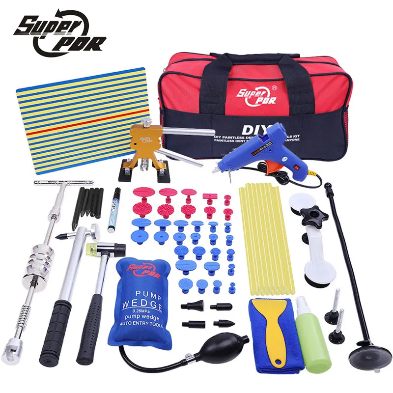 Super PDR Paintless Dent repair removal tool kit yellow line Reflector board 2in1 dent lifter dent puller glue gun hand tools Super PDR Paintless Dent repair removal tool kit yellow line Reflector board 2in1 dent lifter dent puller glue gun hand tools