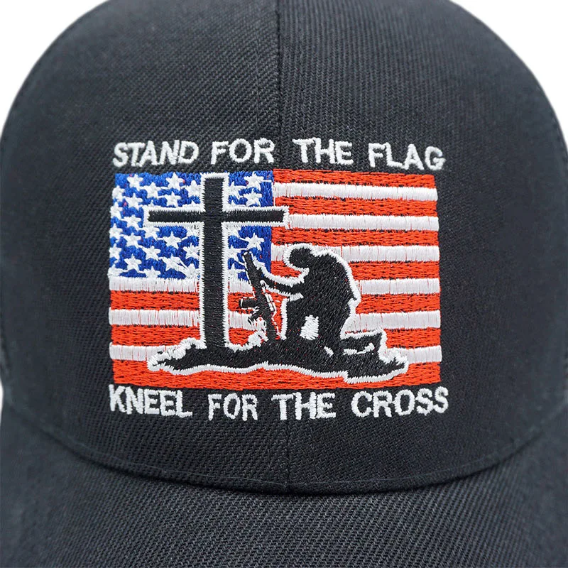 Mesh Baseball Cap Stand for The Flag and Kneel for The Cross Sun Hat for Women Men Mesh Baseball Cap Stand for The Flag and Kneel for The Cross Sun Hat for Women Men