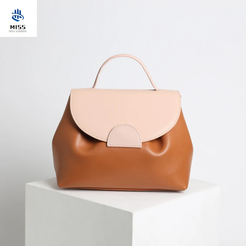 2019 Retro design handbag 100% genuine leather Lady bag female First layer Cowhide Commuting Shoulder Messenger Bag Doctor bag