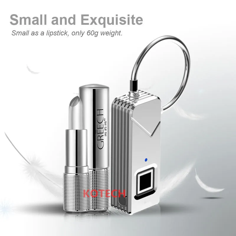 

smart fingerprint padlock with multi-use portable outdoor lock small and intelligent fingerprint lock PADLOCK2.0