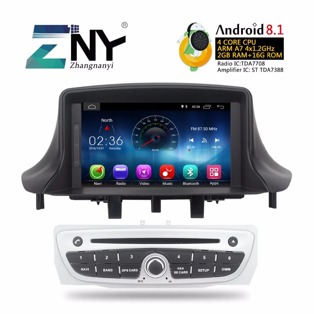 

7" Android 8.1 Car Stereo Auto Radio For Renault Renault Megane 3 Fluence GPS Navigation FM RDS Wifi Multimedia Audio Video DVD