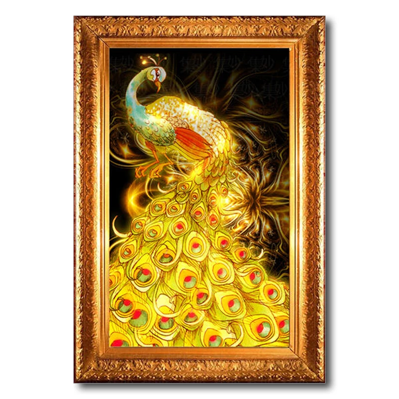 50*75cm DIY handmade 5d embroidery round diamond mosaic painting kit peacock animals rhinestones