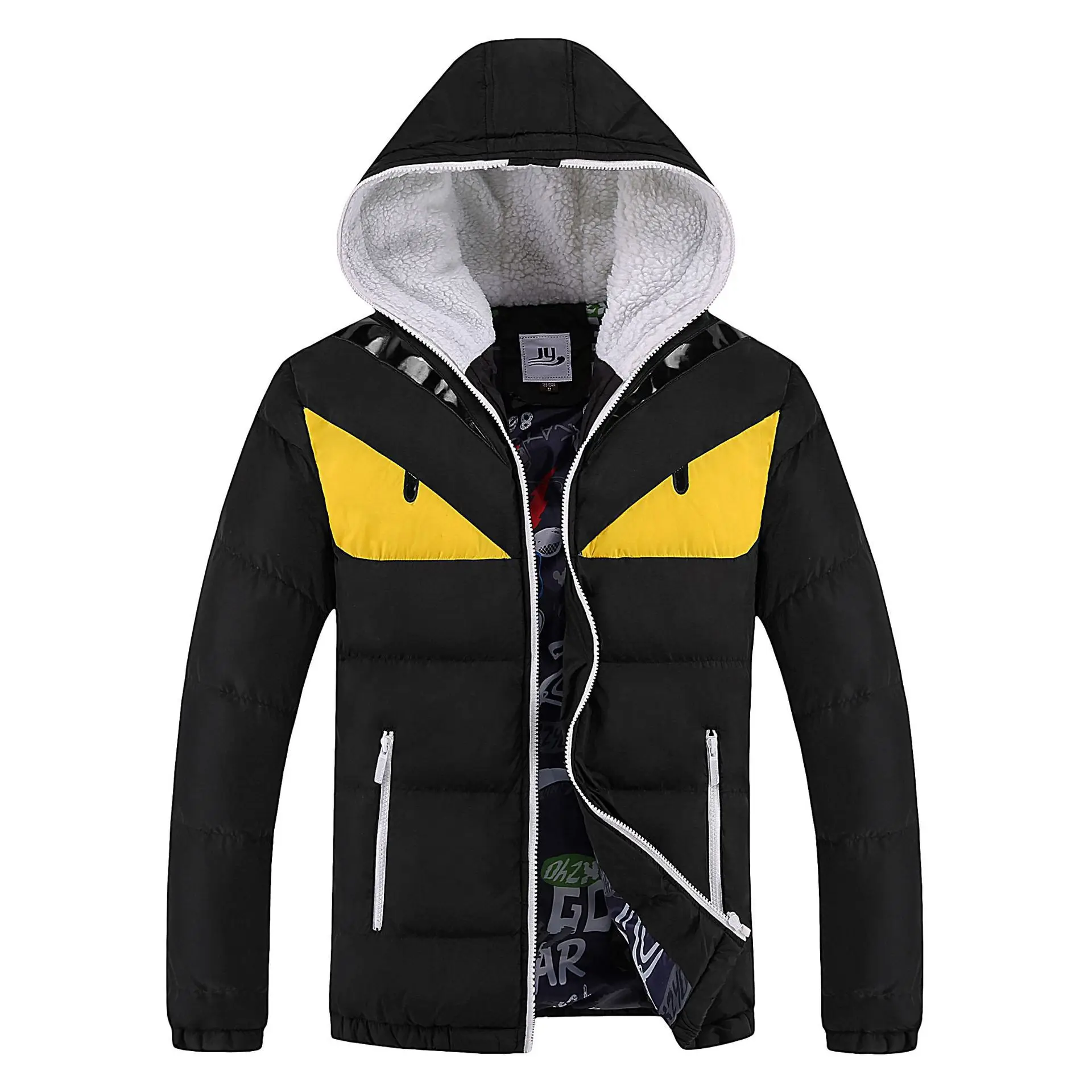 

Winter Men Print Hooded Cotton Parkas jacket