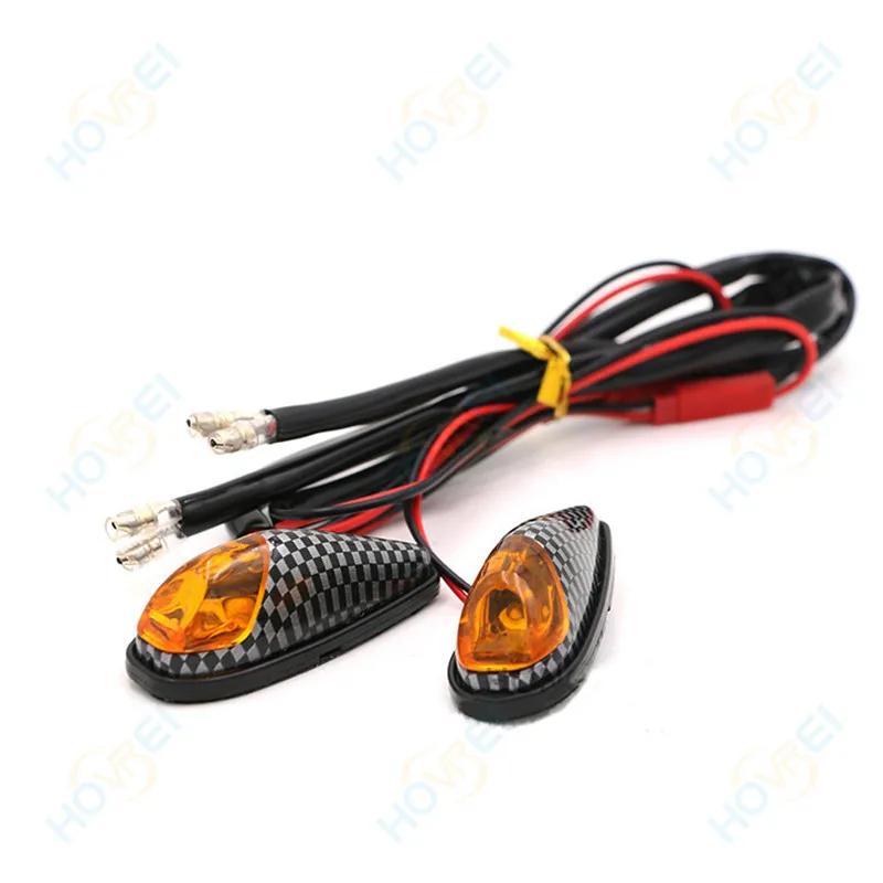 4pcs/lot universal 12V retro Motorcycle carbon fiber LED Turn Signals