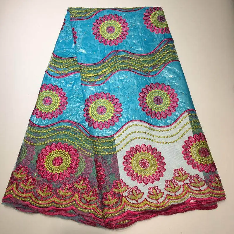 

WG!African basin riche getzner 2019 high quality lace cotton bazin riche fabric with nigerian lace fabric 5yards/lot ! J41963