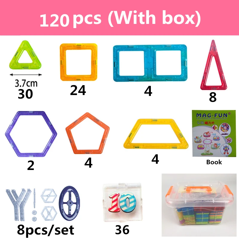 Price 142Pcs Mini Magnetic Designer Plastic Magnetic Blocks Construction Set Model Building Toy Educational Toys Kids Gift With Box