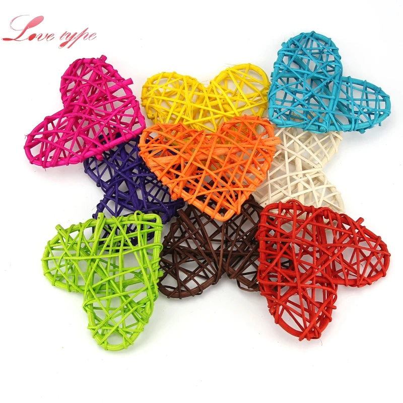 

5PCS Colorful 10CM Rattan Heart Sepak Takraw DIY Rattan Ball Home Garden/Birthday/Wedding Party Decoration Kids Gifts Supplies