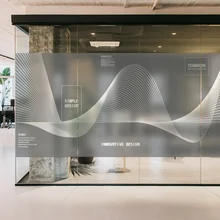 Креативная Коммерческая стеклянная наклейка, пленка для окна, кривая между заказным матовым электростатическим стеклом, Взрывозащищенная мембрана