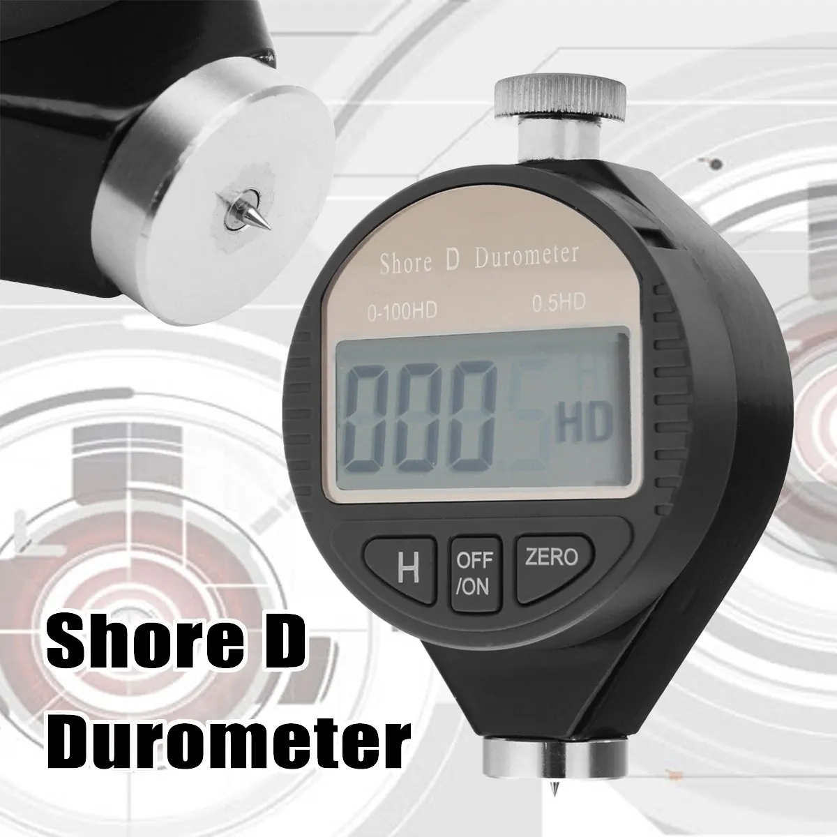 

Precise Digital Shore D Durometer High Hardness Rubber Tester 100HD LCD Display Meter High Quality Digital Hardmeter