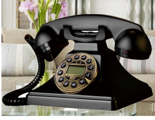 Американский винтажный домашний офисный телефон черный телефон