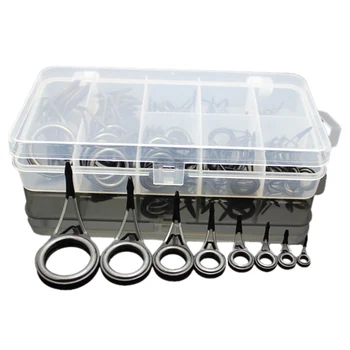 

75Pcs/Lot Mixed Size Fishing Rod Guide Tip Strong Line Rings Fishing Rod Guide Guides Tip Set Repair Kit DIY Eye Rings