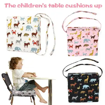 

Children's Print High Chair Heightening Cushion Baby Comfort Cotton And Linen Anti-skid Heightening Design Dining Chair Cushion