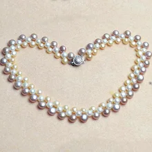 Rodada contas de colar de pérolas naturais de água doce pérola jóias colar choker colar de belas jóias vintage acessórios