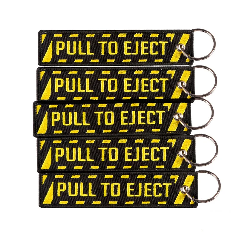 

New Pull To Eject Key Chains Striped Embroidery Key Ring for Motorcycle Car OEM Keyring Tag Jewelry Keychains llaveros chaveiro