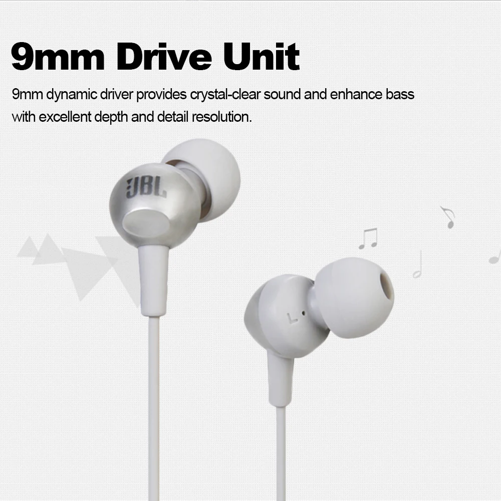 Original JBL C200si In ear 3 5mm Wired Earphones Sports Music Headset Gym Gaming Earbuds Deep Bass line Control with Mic