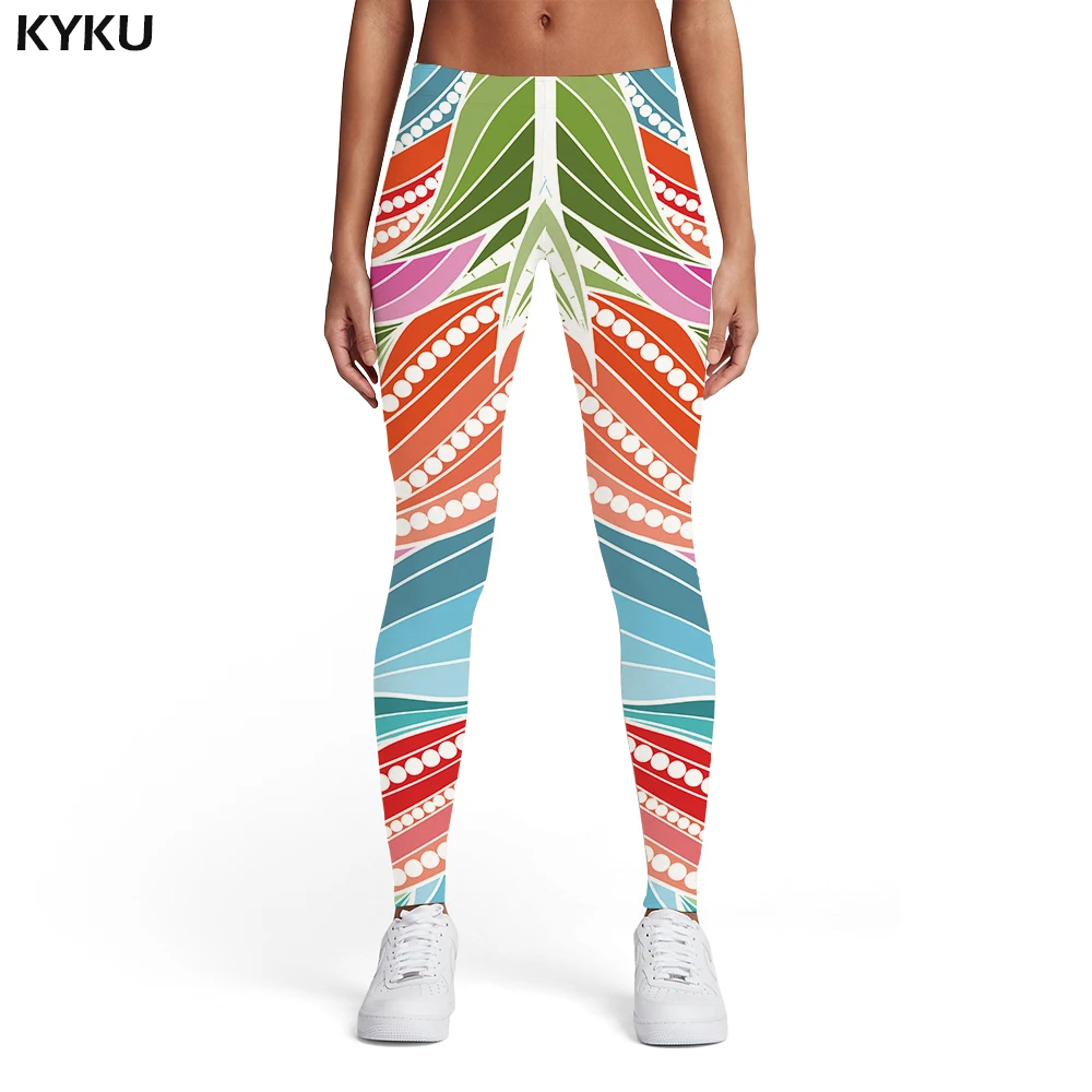 

KYKU Brand Corn Leggings Women Colorful Elastic Fruit Trousers Leaf Sexy Cartoon Printed pants Womens Leggings Pants Fitness