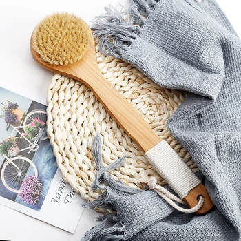 

Skin Body Brush Soft natural bristle the SPA Wooden Bath Shower Brush Maasage Health Care Bath Brush With Long Wooden Handle